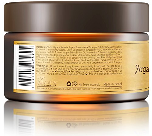 Máscara de pelo para cabello dañado, seco, fino o grueso, de aceite de argán, con vitaminas