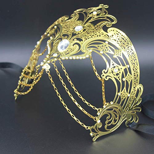 Máscara, Máscara De Boda con Medalla De Oro, Máscara Sexy De Fiesta De Disfraces De Cosplay De Venecia Negra, Esencial para El Festival De Banquetes