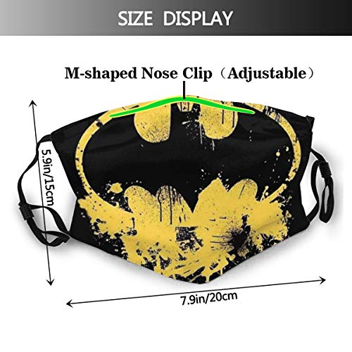 Máscaras faciales transpirables con el logotipo de Batman Capucha protectora de moda | Lavable y reutilizable | Lindas máscaras para mantener el calor | Unisexo