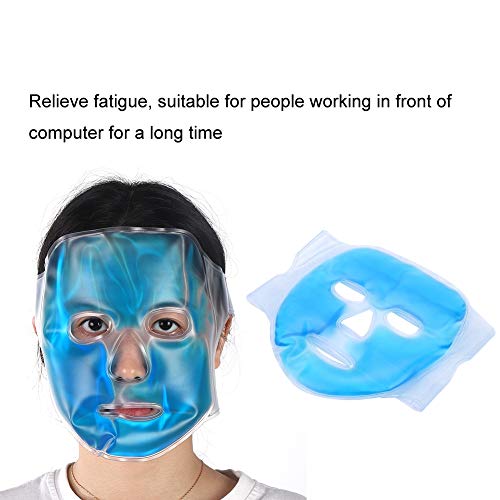 Mascarilla de gel de enfriamiento de hielo reutilizable, Mascarilla azul para aliviar la fatiga, Tratamientos para el frío y el calor Mascarilla facial completa, Mascarilla azul Relax