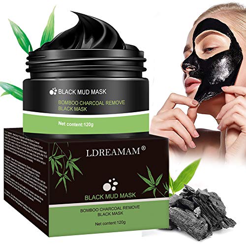 Mascarilla Exfoliante Facial,Puntos Negros Mascarilla,Black Mask Máscara Facial de Barro Negro,Purificante Espinillas y Piel Muerta, Hidratar Piel, Eliminar Puntos Negros, Acné 120g