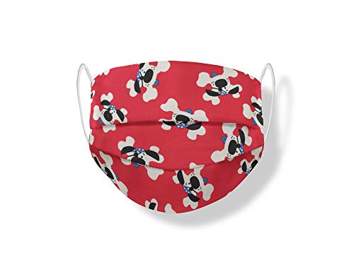 Mascarilla higienica estampada para niño. Perros piratas. Tela Homologada con los requisitos de la norma UNE0065:2020.