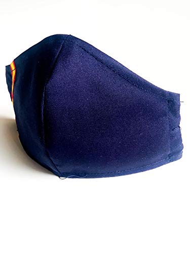 Mascarilla Higiénica multifunción, reutilizable, protección contra el polvo, algodón, tallaje adulto, MA02.AE AZUL BANDERA ESPAÑA 1 CINTA