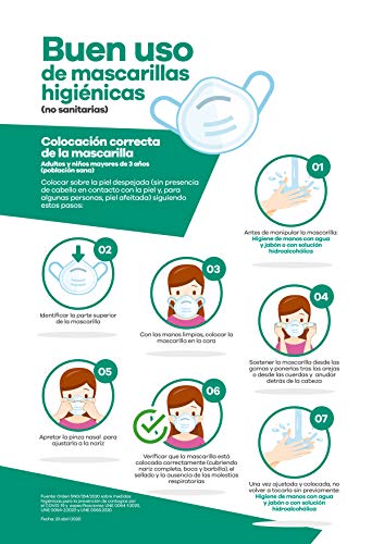 Mascarilla reutilizable Adultos Talla L,Unisex,color Azul con la Bandera de España, protección de filtración muy alta, fabricada en España.