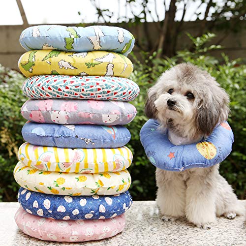 Mascota Perro y Gato Anti-lamiendo Cuello Cuello esterilización Anti-arañazos Capucha Anti-mordedura círculo de Elizabeth, Cosmos pequeño, M