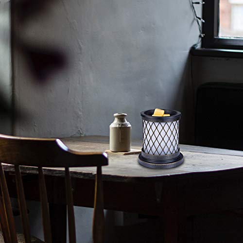 MASEN - Calentador eléctrico de cera para derretir cera de hierro y quemador de cera para calentar velas perfumadas, cera derretida, spa, aromaterapia (negro)