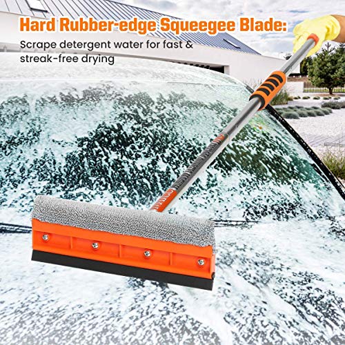 MATCC Limpiacristales 2 en 1 Rasqueta Limpiacristales Cepillo Giratorio Microfibra Adecuado para Limpiar Todo Tipo de Vidrio Automóvil o Uso Doméstico