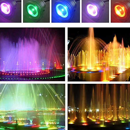 Matedepreso 10W 12V RGB LED Pond Light LED Underwater Spot Light IP67 Waterproof Outdoor Spotlight for Landscape Fish Tank Pond Swimming Fountain Garden