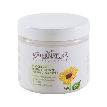 Maternatura – Máscara para cabellos de Semillas de girasol – Nutriente, apta para cabello seco, maltratado, apagado. Testada. Sin níquel. Vegana.