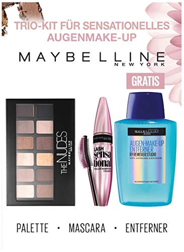 Maybelline New York Sombras palé Lash Sensational limpiador de Kit de maquillaje de ojos con Gratis, 30 g