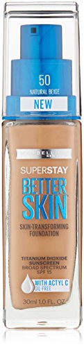 Maybelline New York Superstay Better Skin Foundation, Natural Beige, 1 Fluid Ounce by Maybelline New York