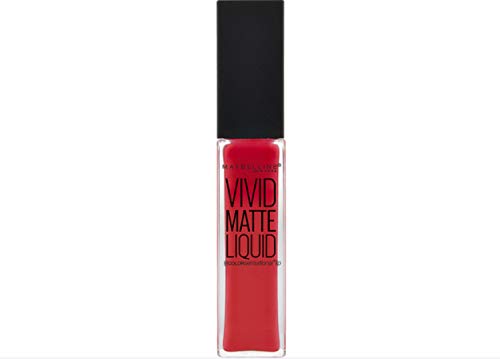 Maybelline Vivid Matte Liquid 25 Orange Shot brillo labial - Brillos labiales (Naranja, Orange Shot, Mujeres, Mate, Botella, 21 mm)