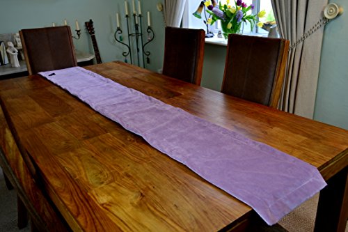 McAlister Textiles Mantas de Terciopelo Mate, poliéster, Morado, Table Runner (34cm x 274cm)