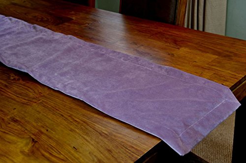 McAlister Textiles Mantas de Terciopelo Mate, poliéster, Morado, Table Runner (34cm x 274cm)