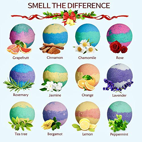 McNory 12 Bombas de Baño,Set Bolas de Baño con Aceites Esenciales,Bath bombs Baño de Burbujas,Sales de Baño,Navidad Dia de san valentin Regalo femenino