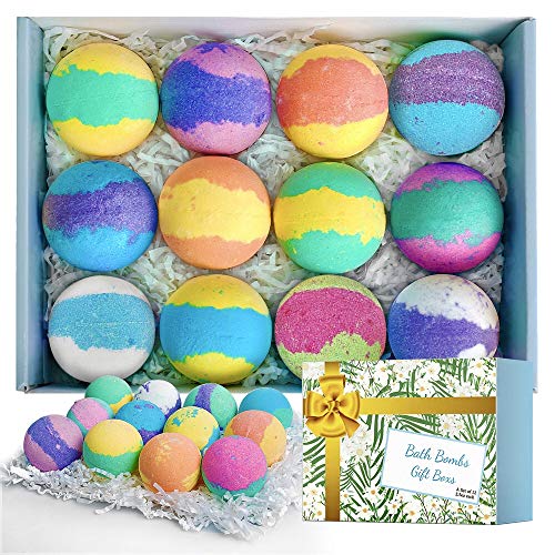 McNory 12 Bombas de Baño,Set Bolas de Baño con Aceites Esenciales,Bath bombs Baño de Burbujas,Sales de Baño,Navidad Dia de san valentin Regalo femenino