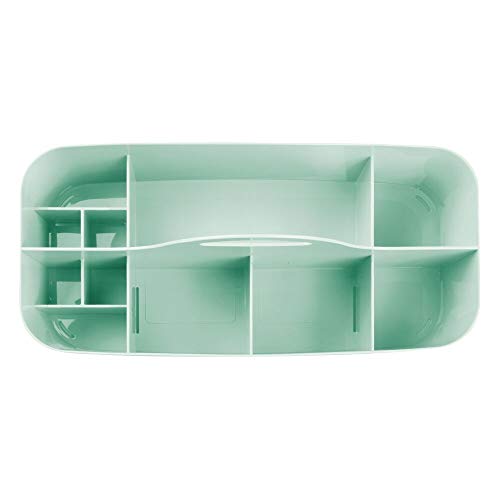 mdesign cuarto de baño cesta – 11 compartimentos – Organizador ducha y baño – Caja – Color: Mint – con mango de gel para ducha, champú, afeitadora