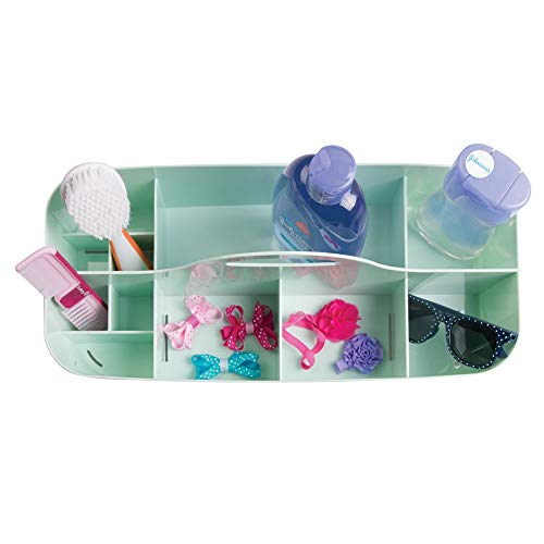 mdesign cuarto de baño cesta – 11 compartimentos – Organizador ducha y baño – Caja – Color: Mint – con mango de gel para ducha, champú, afeitadora