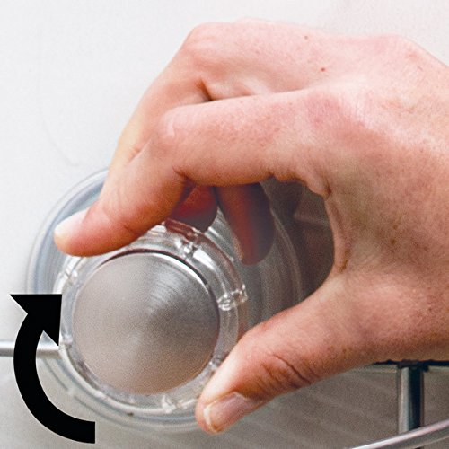 mDesign Estantería Colgante Doble para Ducha – Repisa de baño fijado por succión sin taladrar – Estante para baño con ventosas fijadoras y Ganchos para Guardar y Colgar – Color Plateado