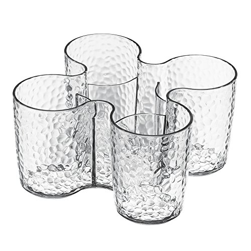 mDesign Porta Pinceles de Maquillaje - Organizador de brochas de Maquillaje - Organizador de cosméticos para el Lavabo o tocador de Maquillaje - Transparente