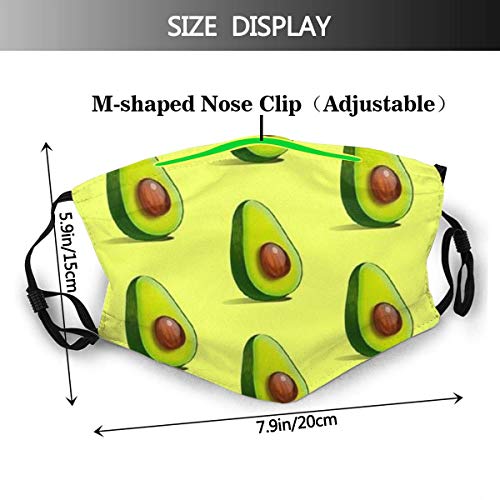 Me encanta el aguacate veganoPañuelo de la nariz de la boca protectora a prueba de polvo ajustable reutilizable que cubre la cara con el filtro de 6 piezas