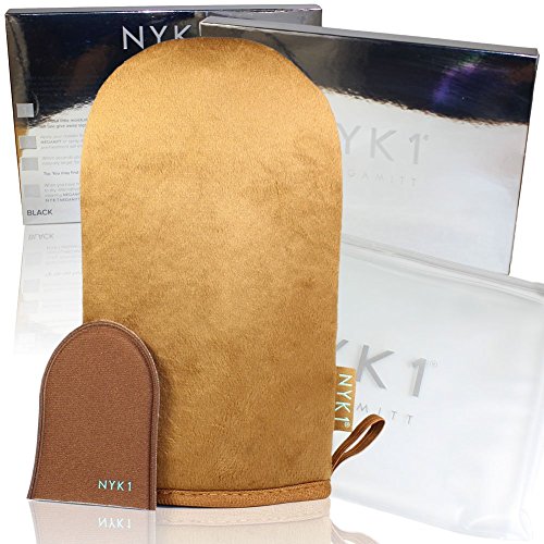 MegaMitt de NYK1 - Guante Para AutoBronceador de Doble Cara (Negra) Manopla Para Aplicación de Crema Auto Bronceadora, Acabado sin Rayas Para Usar con Mousse, Loción, Crema o Líquido