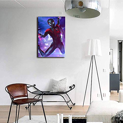 Megiri - Cuadro de pared para sala de estar, diseño de superhéroe, araña roja, pintura sobre lienzo para pared para baño, dormitorio, sala de estar, pared, 61 x 91 cm, sin marco