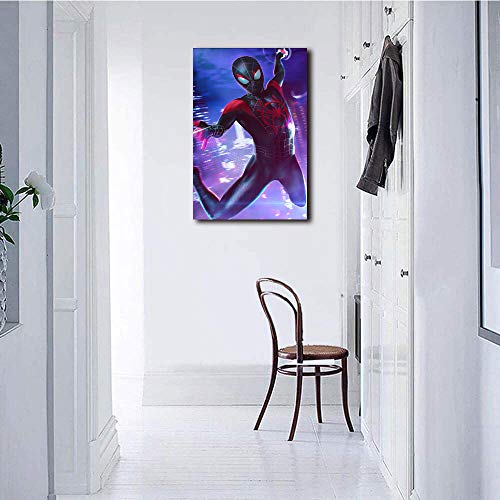 Megiri - Cuadro de pared para sala de estar, diseño de superhéroe, araña roja, pintura sobre lienzo para pared para baño, dormitorio, sala de estar, pared, 61 x 91 cm, sin marco