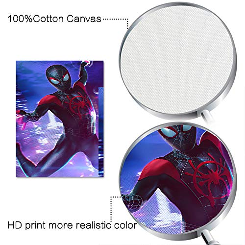 Megiri - Cuadro de pared para sala de estar, diseño de superhéroe, araña roja, pintura sobre lienzo para pared para baño, dormitorio, sala de estar, pared, 61 x 91 cm, sin marco