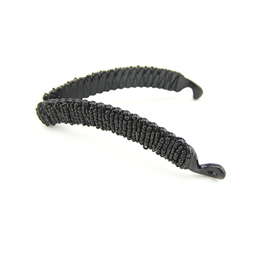 Meilliwish Rosario Hermosa Pinza de pelo de plátano para mujeres chicas (H67)(Black)