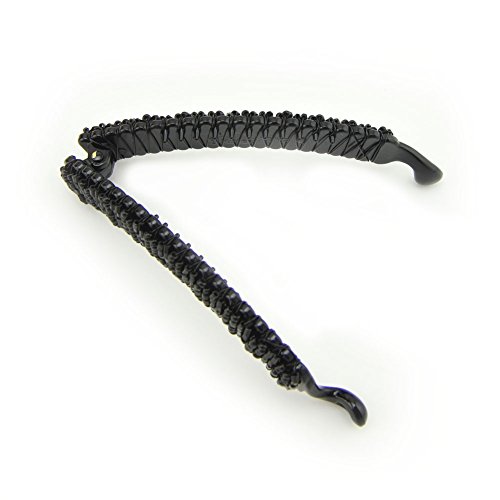 Meilliwish Rosario Hermosa Pinza de pelo de plátano para mujeres chicas (H67)(Black)