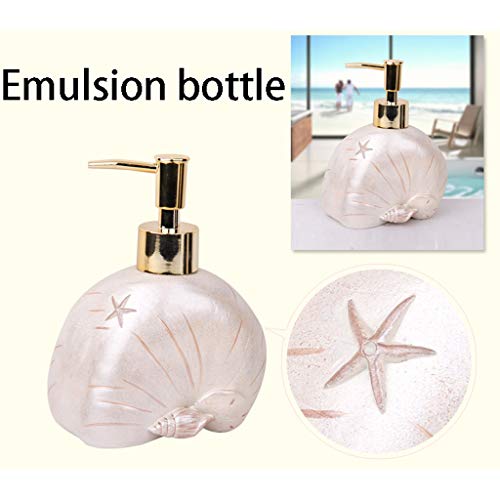 MELAG Juego de Accesorios para baño Juego de baño de Estilo Europeo Juego de Lavado de baño (Botella de loción * 1,Soporte para Cepillo de Dientes * 1,Taza de Enjuague bucal * 2,Caja de jabón * 1)