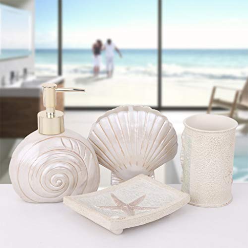 MELAG Juego de Accesorios para baño Juego de baño de Estilo Europeo Juego de Lavado de baño (Botella de loción * 1,Soporte para Cepillo de Dientes * 1,Taza de Enjuague bucal * 2,Caja de jabón * 1)