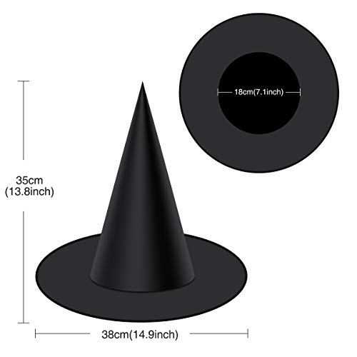 MELLIEX 10pcs Sombreros de Bruja de Halloween Accesorio de Disfraz de Sombrero de Fiesta de Bruja Negra para Mujeres Hombres Niños