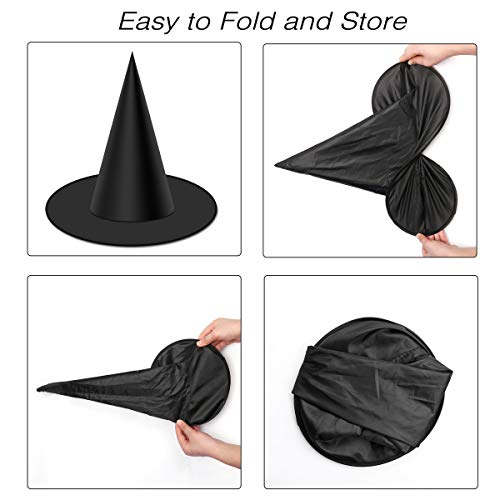 MELLIEX 10pcs Sombreros de Bruja de Halloween Accesorio de Disfraz de Sombrero de Fiesta de Bruja Negra para Mujeres Hombres Niños