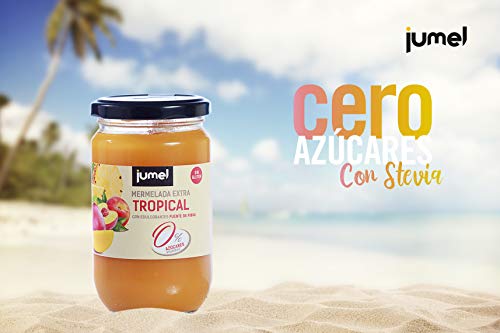 Mermelada sin azúcar Extra Tropical Jumel. Mermelada con Stevia. Mermelada gourmet, tu desayuno o merienda más saludable con todo el sabor. Pack de 4 unidades (1,49 €/u)