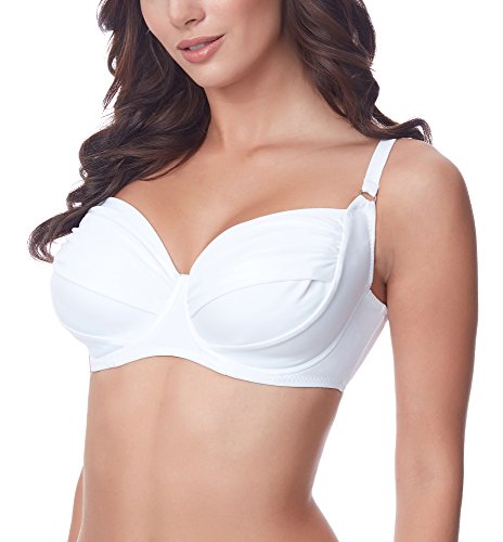 Merry Style Sujetador Bikini Parte de Arriba Top Traje de Baño Mujer P614W (Blanco-16, EU (80 D) = ES (95D))