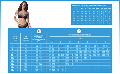 Merry Style Sujetador Bikini Parte de Arriba Top Traje de Baño Mujer P614W (Blanco-16, EU (80 D) = ES (95D))