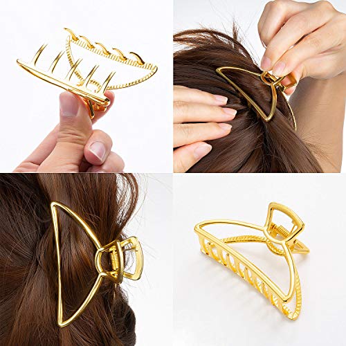 Metal Pelo Horquillas, Comius Sharp 3 Piezas de Clips de Pelo Antideslizantes, Metal Grandes para Mujeres Niñas Hebillas de Pelo para Sujetar Pelo,Pinzas para el Cabello de Media Luna.