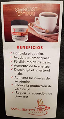 Método Valentus PLAN de 6 Días - CAFE Slim Roast Optimum de VALENTUS - Supresor del Apetito - Control y PERDIDA de PESO - Quema Grasas - ACELERADOR del Metabolismo
