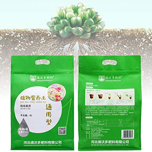 Mezcla de suelo de plantas suculentas de cactus, tierra para macetas de jardín casero Cactus cultivados, suelo de coco que ahorra agua （35.2 oz / 1000 g / 6 litros）