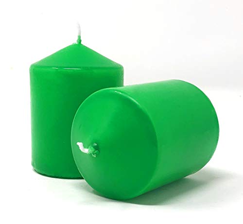 MGE - Velas Perfumadas - Velones Aromáticos - Velas para Ambientar el Hogar - 12 Unidades - Fabricado en España (Verde - Melón)