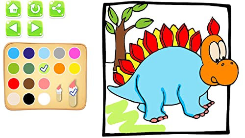 mi dino libro para colorear para los niños y juego de pintura dinosaurio niño