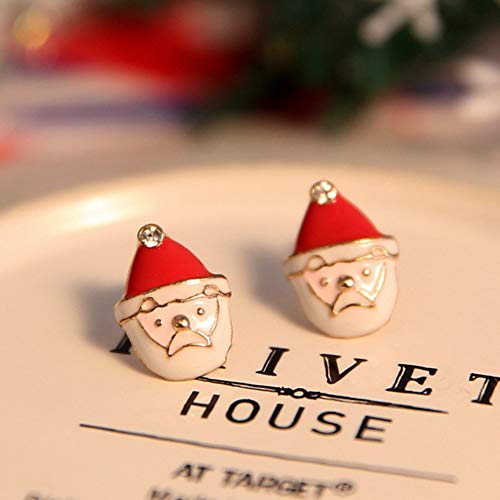 mi ji Joyería 6 Pares Pendiente de la Navidad Mujeres del oído del Perno Prisionero de Navidad Conjunto de Dibujos Animados de los cascabeles del oído del Perno Prisionero de los Regalos de Navid
