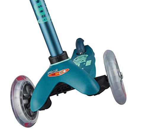Micro® Mini 3en1 Deluxe Plus. El Original. Patinete evolutivo 3 Ruedas, 1 - 5 años, Manillar Regulable 48-68cm, Asiento + Reposapiés + Bastón de Empuje (Azul Hielo)