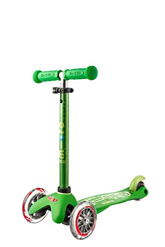 Micro® Mini 3en1 Deluxe Plus. Patinete evolutivo 3 Ruedas, 1,5 - 5 años, Manillar Regulable 48-68cm, Asiento de Aprendizaje. (Verde)