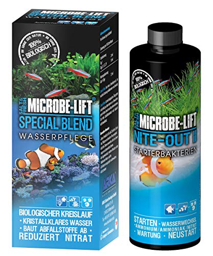 Microbe-Lift Starterset 473ml Set de iniciación para Tanque de Peces, 1 x Mezcla Especial 473ml y 1 x Nite out 473ml