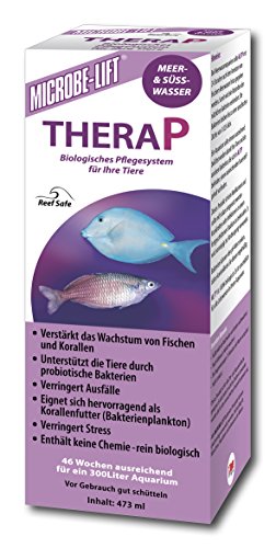 MICROBE-LIFT TheraP - Pescado Cuidado bacterias de Limpieza, Evita Enfermedades, apoya el Crecimiento de Animales, Agua Dulce y Agua de mar, 473 ml