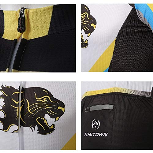 Micye 2019 Cabeza de Leopardo patrón de impresión de la Correa de los Hombres Desgaste de Ciclismo Conjunto Verano Mecha Ropa de Ciclismo al Aire Libre Transpirable Ajustado cómodo Ciclismo Jersey