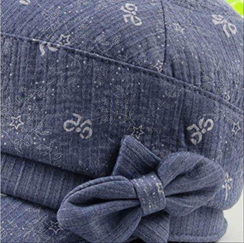 Middle-Aged And Elderly Women'S Hats Spring Autumn Mom Hat Thin Fashion Hat Granny Sun-Kissed Hat Breathable  Blue (Ymf11111)